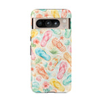 Watercolor Flip Flops pattern Tough Case | Beach Shells Phone Cover