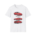 1990 Red 300ZX Car Illustration T-Shirt | Sports Car Side Front Rear Views