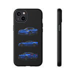 Blue C6 Z06 Phone Case, Three-View Vector Cover, Gift