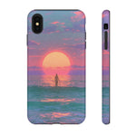 Vaporwave Ocean Sunset Tough Phone Case Cover Gift Art