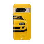 Yellow Supra Phone Case, MK4 90s JDM Legend Tough Protective Cover for Men