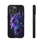 Holographic Wolf Phone Case, Fractured Prism Iridescent Cover