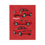 1990 Miata MX-5 Red Microfiber Throw Blanket JDM Roadster Gift