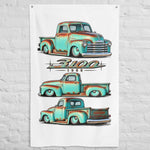 1953 3100 Patina Rat Rod Pickup Banner 34x56 Garage Man Cave Wall Decor