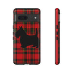 Scottish Terrier Silhouette Plaid Art Tough Phone Case