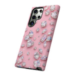 Pink Rhinestone Diamond Pattern Phone Case | Sparkle Gem Print