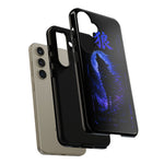 Glitch Wolf Howl Art Tough Phone Case - Blue Violet
