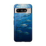 Amberjack School Phone Case, Open Water Sunlight Tough Cover