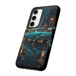 Vintage Teal 1957 Bel Air Classic Car Tough Case | Retro Rainy City Phone Cover
