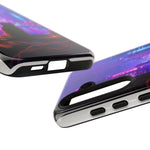 Lo-Fi Cat Neon Rain Window Vaporwave Art Tough Phone Case