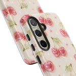 Pink Cherry Pattern Phone Case | Cute Retro Fruit Design