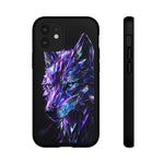 Holographic Wolf Phone Case, Fractured Prism Iridescent Cover