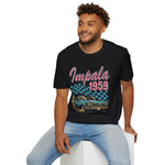 1959 Impala Retro Neon Bat Wing Classic Retro Classic Car T-Shirt Fan Gift