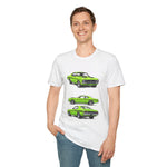 1971 Demon Green Classic Muscle Car T-Shirt | Vintage Coupe Illustration