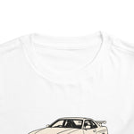 Skyline R34 GT-R Toddler T-Shirt – JDM White Car with Red Wheels Graphic