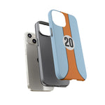 Blue Orange 20 Retro Endurance Racing Stripe Tough Phone Case Cover