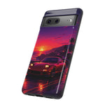 FD RX-7 Retro Sunset Sports Car Tough Case | Neon Vaporwave Beach Drive