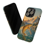 Leaping Golden Trout Lake Scene phone case | Tough Cover