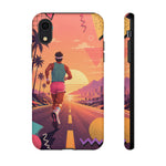 Retro Runner Sunset phone case | 80s Vaporwave jogging design