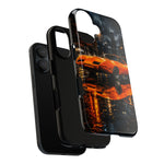 Orange Daytona Phone Case, Rainy City Night Muscle Car Tough Cover