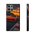Orange C8 Z06 Flat Plane V8 Speed Art Tough Phone Case