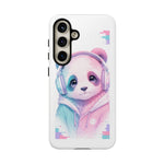 Pastel Panda Phone Case, Glitch Color Block Cover