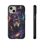 Cosmic Wolf Phone Case, Galaxy Nebula Portrait Tough Cover, Gift