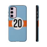 Copy of Blue Orange Number 20 Retro Racing Stripe Tough Phone Case Cover