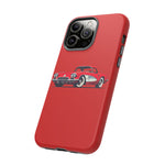 Red Classic Corvette C1 Illustration phone case | Retro Car Tough Case
