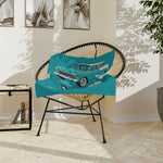 1955 Nomad Turquoise Microfiber Throw Blanket Classic Wagon Car Gift