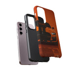 Orange Mustang Art Phone Case, GT500 American Muscle Car Tough Cover for Male