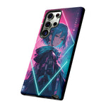 Anime Girl Phone Case Teal, Neon Kanji Calm Gradient Tough Cover