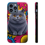 British Shorthair Round Pop Art Tough Phone Case