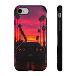 Matte Black Challenger Sunset Tough Phone Case - Palm Silhouette