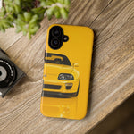 Yellow Supra Phone Case, MK4 90s JDM Legend Tough Protective Cover for Men