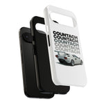 White Countach Retro Tough Phone Case Cover Gift Art