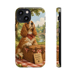 Cocker Spaniel Picnic Scene phone case | vintage dog art
