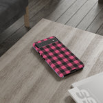 Pink Black Buffalo Plaid Phone Case