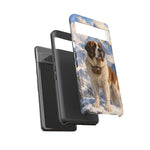 Saint Bernard Dog Phone Case | Mountain Snow Scene, Protective Tough Case