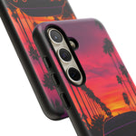 Matte Black Challenger Sunset Tough Phone Case - Palm Silhouette