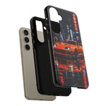 Orange Supra Phone Case, Neon City Night JDM Sports Car Tough Cover