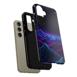 Retro Neon Mountains Phone Case | Vaporwave Galaxy Landscape