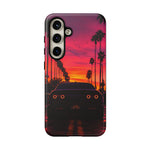 Matte Black Challenger Sunset Tough Phone Case - Palm Silhouette
