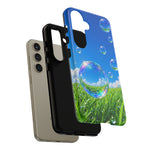 Bubbles Over Grass phone case | Tough Cover