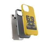 1969 Camaro Z28 Yellow Front View Muscle Car Tough Phone Case