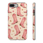 Pink Cowboy Boots phone case | Western pattern | Pastel stars
