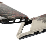 Autumn Temple Steps phone case | Japanese watercolor landscape cover
