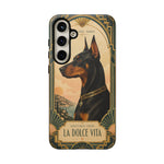 Doberman Art Deco 'La Dolce Vita' Phone Case | Vintage Dog Design