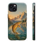 Leaping Golden Trout Lake Scene phone case | Tough Cover