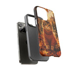 Autumn Cat Phone Case, Fallen Leaves Painterly Cover